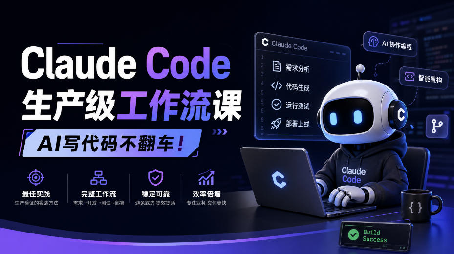 Claude Code生产级工作流课,AI写代码不翻车!【原创双语字幕】-副业网