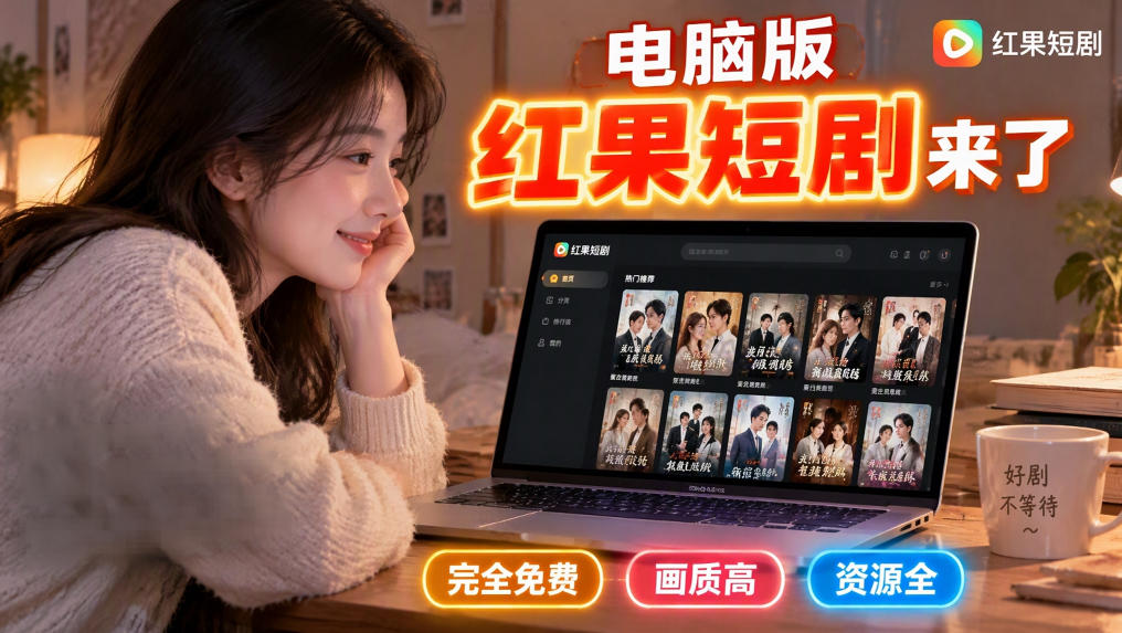 手机看短剧费眼?电脑版红果短剧来了,完全免费、画质高、资源全-副业网