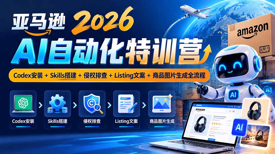 图片[2]-亚马逊2026AI自动化-10月特训营：Codex安装+Skills搭建+侵权排查+Listing文案+商品图片生成全流程-副业网