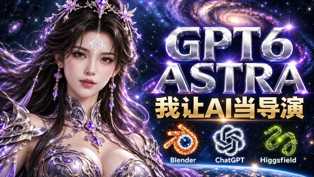 让GPT-6 Astra当导演！Higgsfield和Blender实战打造30秒玄幻精准运镜短片！-副业网