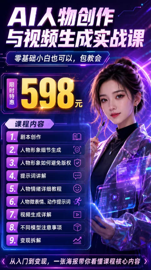 图片[3]-抖音5W粉丝博主的AI真人日系女孩制作教学，AI人物创作与视频生成实战课，新手也能快速起号涨粉变现(更新1002)-副业网