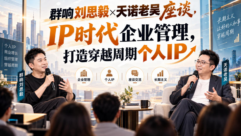 群响刘思毅×天诺老吴座谈，IP时代企业管理，打造穿越周期个人IP-副业网