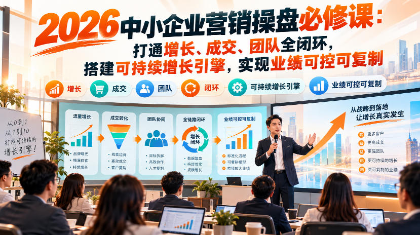 2026中小企业营销操盘必修课:打通增长、成交、团队全闭环,搭建可持续增长引擎,实现业绩可控可复制-副业网