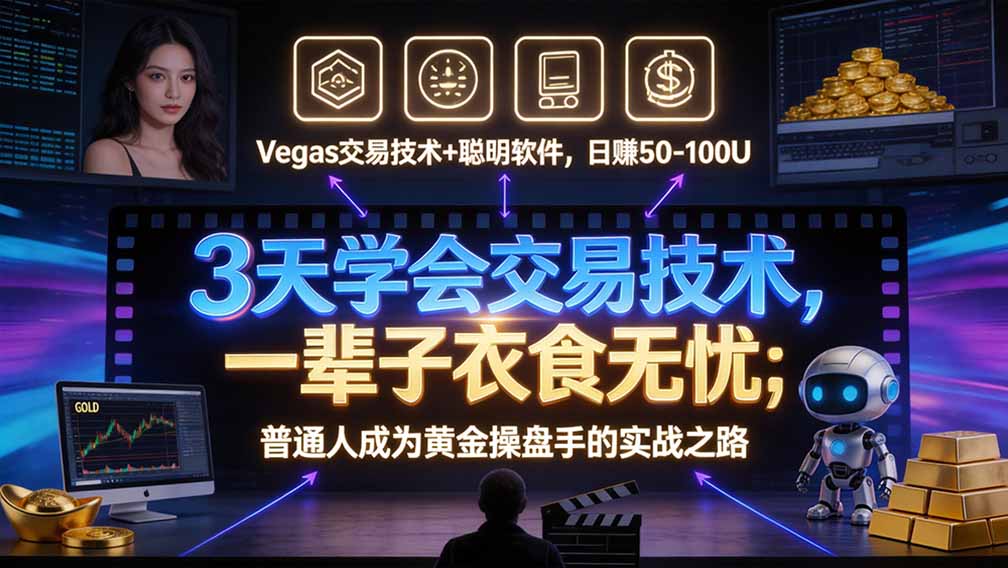 “顺势而为交易系统”3天学会交易技术,聪明软件辅助,小白也能看懂趋势交易,日入30-100U,长期稳定-副业网