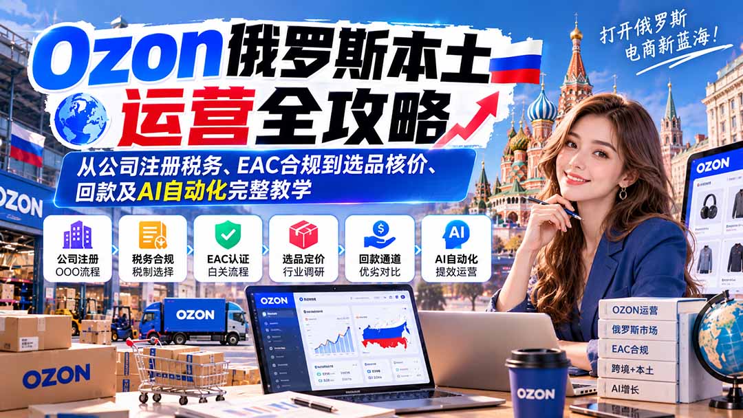 图片[2]-Ozon俄罗斯本土运营全攻略：从公司注册税务、EAC合规到选品核价、回款及AI自动化完整教学-副业网
