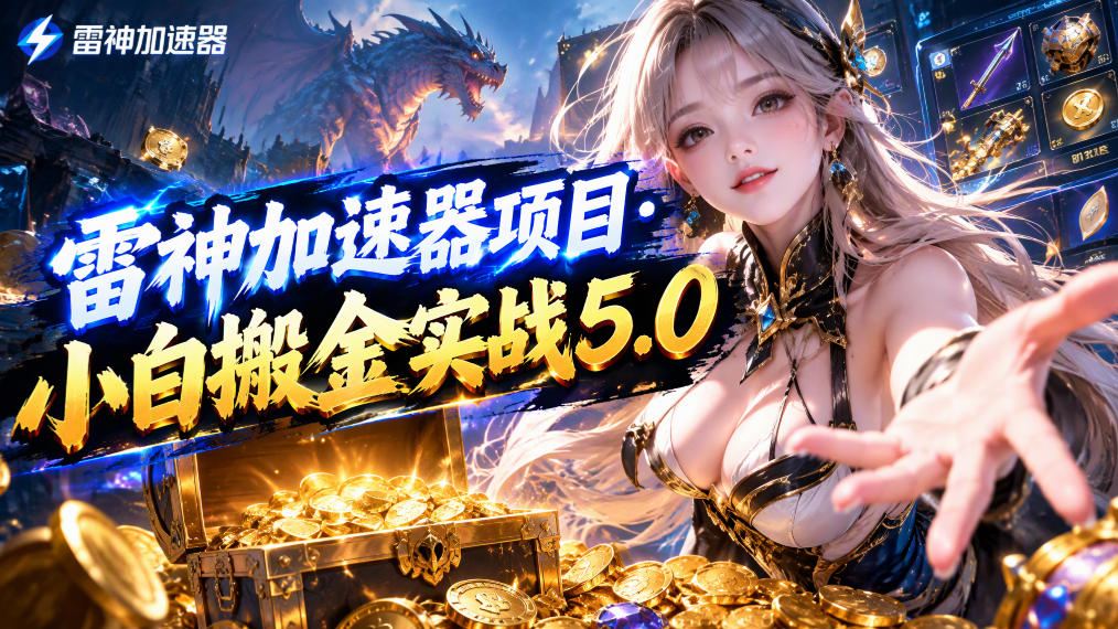 雷神加速器项目·小白搬金实战5.0,抖音W播100-150r,小白入局一天也能几十r-副业网