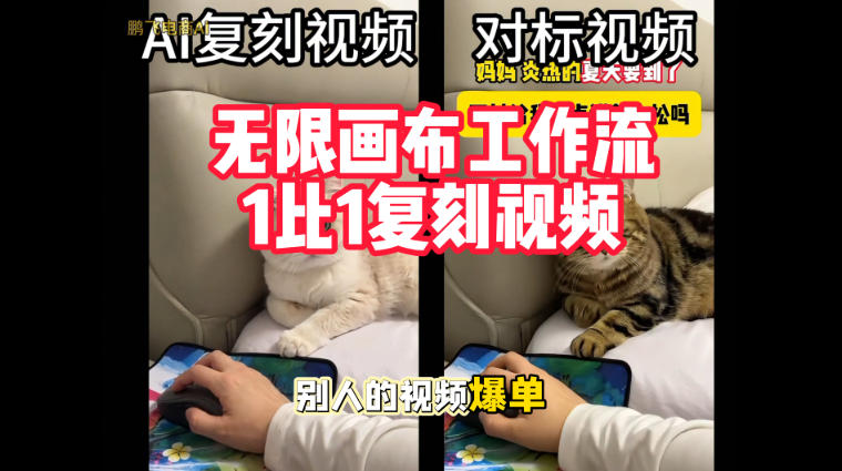宠物带货视频复刻，无限画布工作流1比1，不用拍摄、不用布景、不用真人出镜，几分钟就能做出一条专业带货视频-副业网