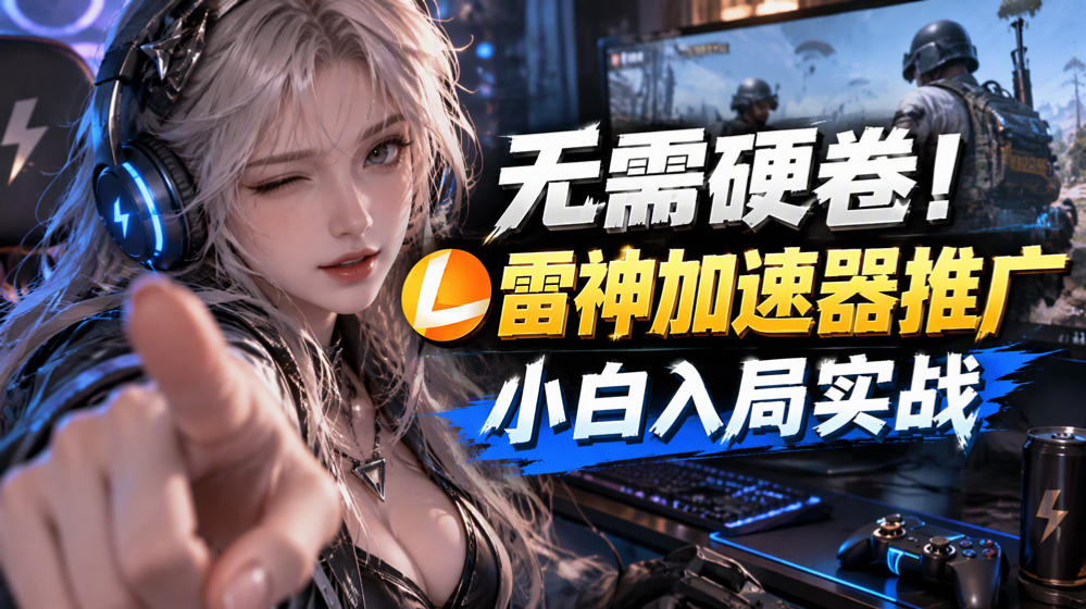 无需硬卷!雷神加速器推广,小白入局实战一天也能几十r-副业网