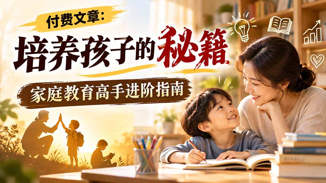 付费文章:培养孩子的秘籍,家庭教育高手进阶指南-副业网