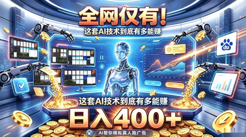 全网仅有!这套AI技术到底有多能賺,日入400+,无需人工干预,实现真正被动变现【揭秘】-副业网