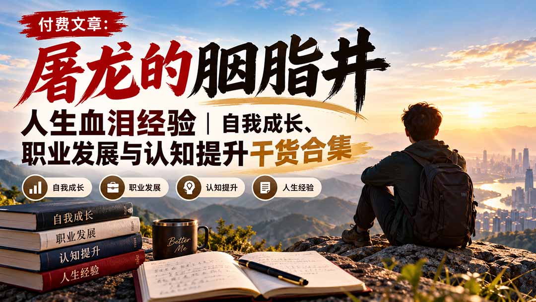 付费文章:屠龙的胭脂井人生血泪经验|自我成长、职业发展与认知提升干货合集-副业网