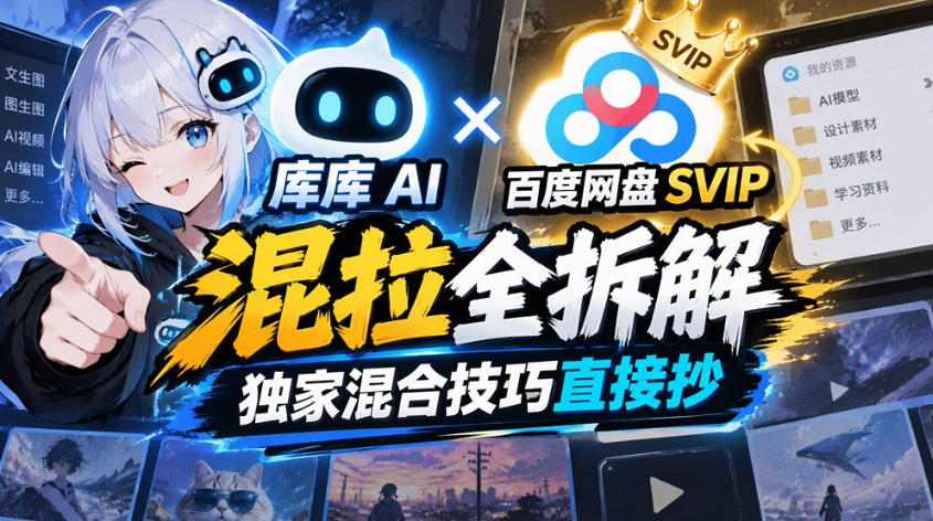 库库AI×百度网盘SVIP混拉全拆解,独家混合技巧直接抄-副业网