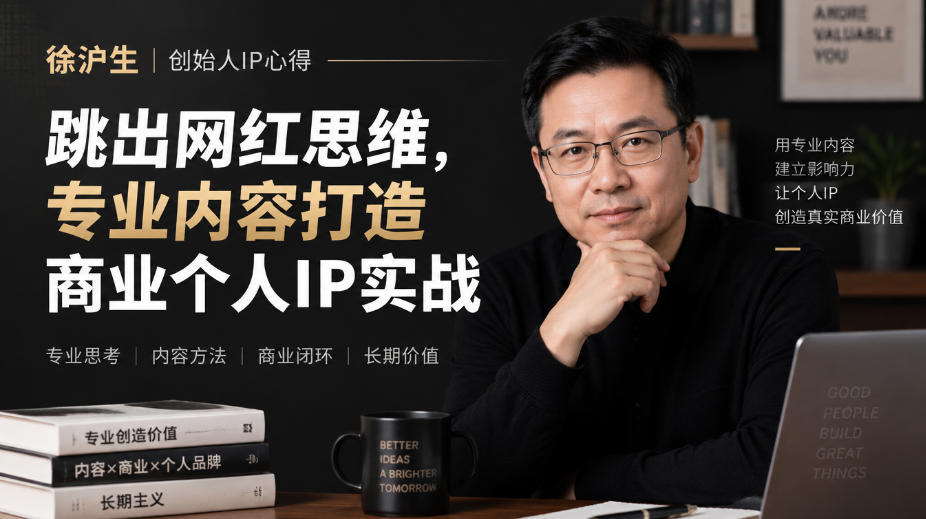 徐沪生创始人IP心得|跳出网红思维,专业内容打造商业个人IP实战【文档】-副业网