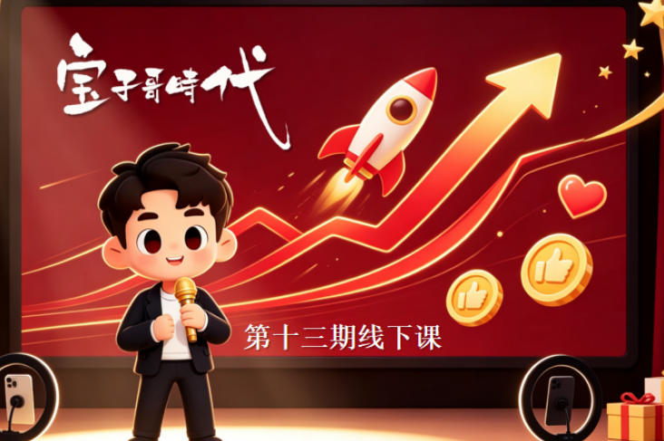 宝子哥抖音直播第13期VIP线下课9月5-6日,26年最值得看的直播课程,快速突破直播间流量瓶颈,打造高效起号闭环-副业网