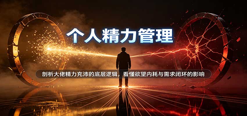 个人精力管理:剖析大佬精力充沛的底层逻辑,看懂欲望内耗与需求闭环的影响-副业网