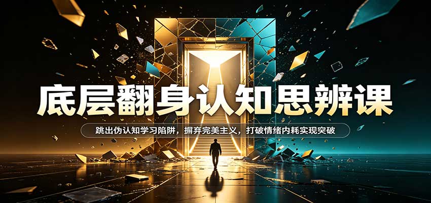 底层翻身认知思辨课:跳出伪认知学习陷阱,摒弃完美主义,打破情绪内耗实现突破-副业网