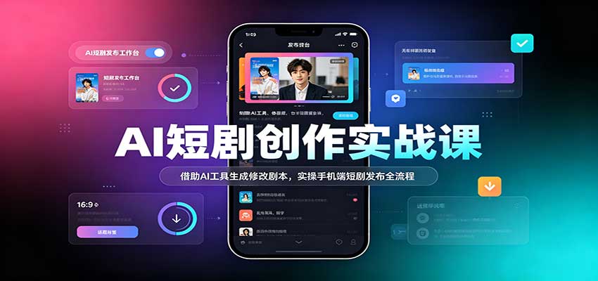AI短剧创作实战课:借助AI工具生成修改剧本,实操手机端短剧发布全流程-副业网