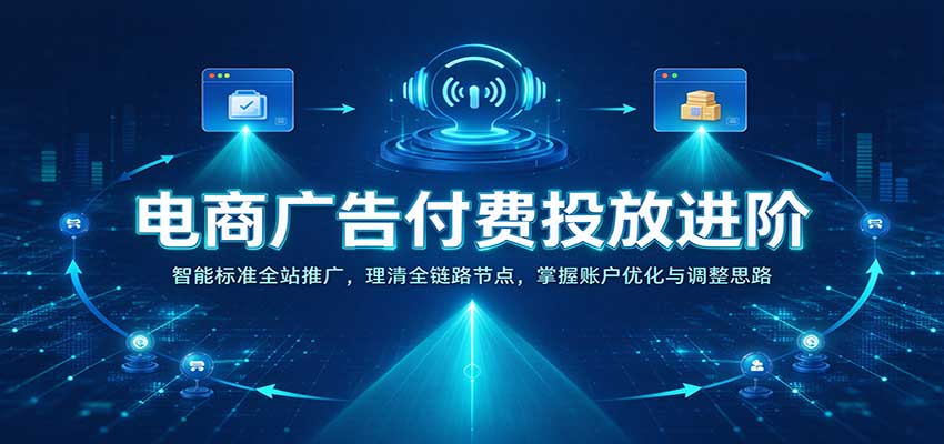 电商广告付费投放进阶:智能标准全站推广,理清全链路节点,掌握账户优化与调整思路-副业网