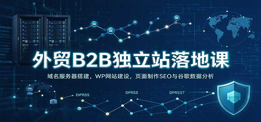 外贸B2B独立站落地课:域名服务器搭建,WP网站建设,页面制作SEO与谷歌数据分析-副业网