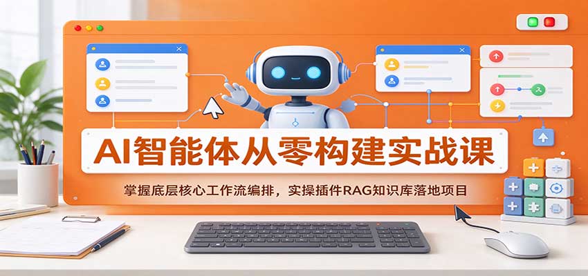AI智能体从零构建实战课:掌握底层核心工作流编排,实操插件RAG知识库落地项目-副业网