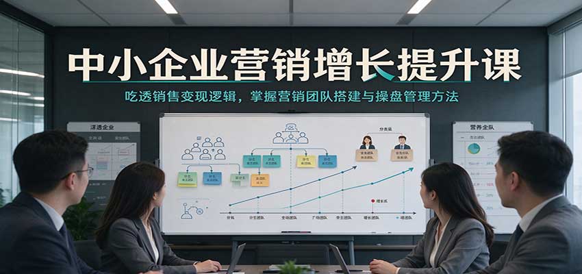 中小企业营销增长提升课:吃透销售变现逻辑,掌握营销团队搭建与操盘管理方法-副业网
