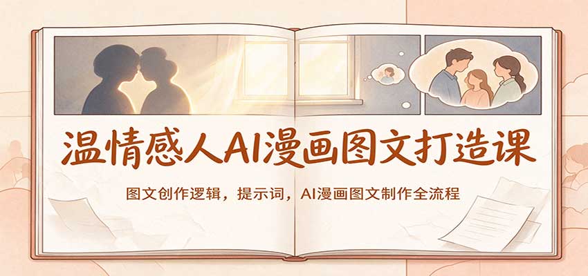 温情感人AI漫画图文打造课：图文创作逻辑，提示词，AI漫画图文制作全流程-副业网