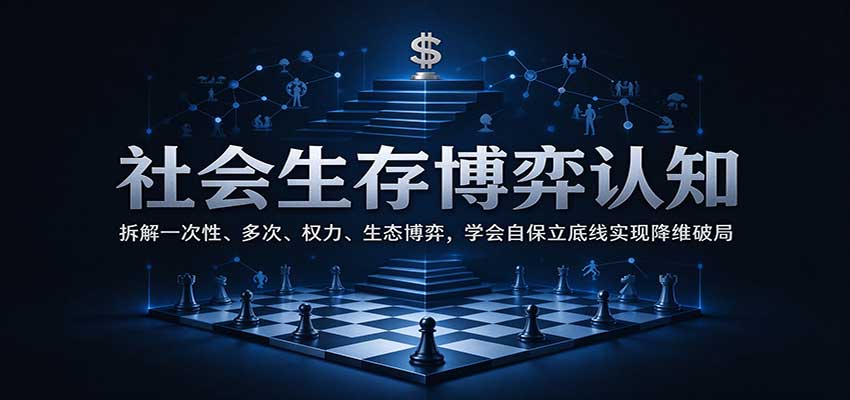 社会生存博弈认知:拆解一次性、多次、权力、生态博弈,学会自保立底线实现降维破局-副业网