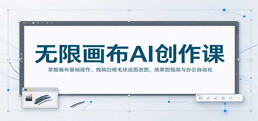 无限画布AI创作课:掌握画布基础操作,线稿白模毛坯出图改图,效果图视频与办公自动化-副业网