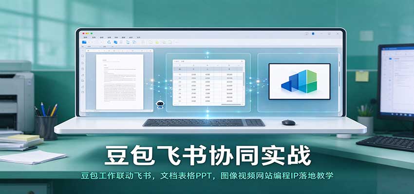 豆包飞书协同实战:豆包工作联动飞书,文档表格PPT,图像视频网站编程IP落地教学-副业网