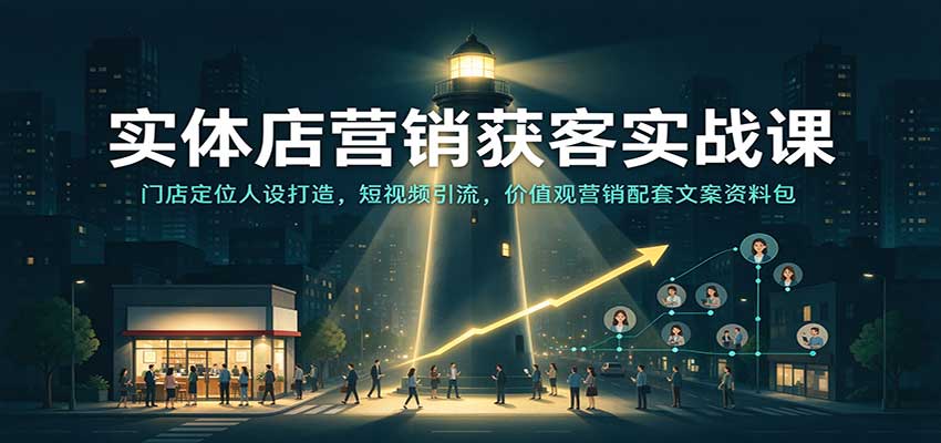 实体店营销获客实战课:门店定位人设打造,短视频引流,价值观营销配套文案资料包-副业网