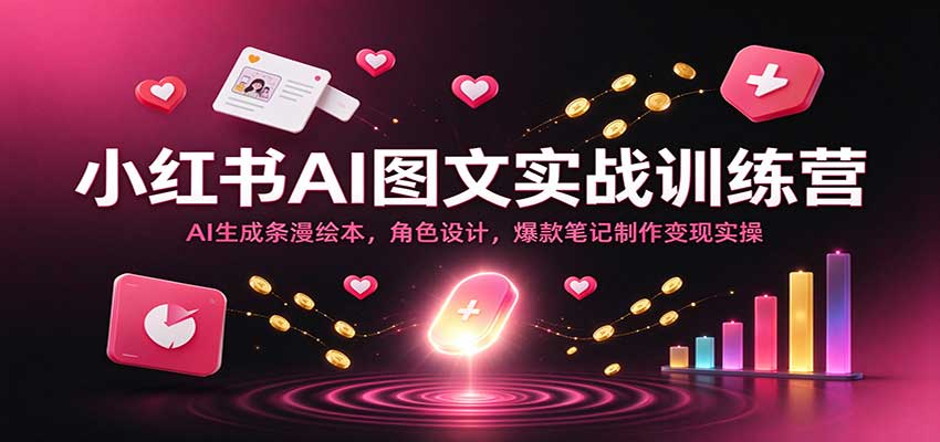 小红书AI图文实战训练营:AI生成条漫绘本,角色设计,爆款笔记制作变现实操-副业网
