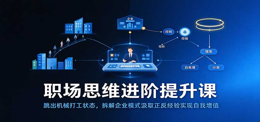 职场思维进阶提升:跳出机械打工状态,拆解企业模式汲取正反经验实现自我增值-副业网