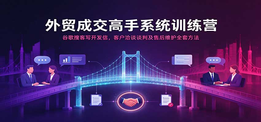 外贸成交高手系统训练营:谷歌搜客写开发信,客户洽谈谈判及售后维护全套方法-副业网