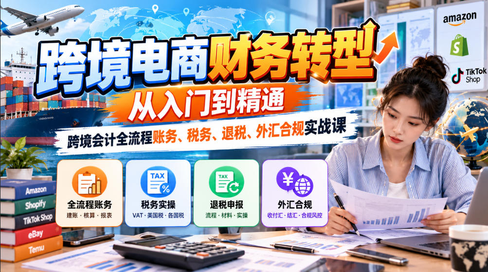 跨境电商财务转型：从入门到精通｜跨境会计全流程账务、税务、退税、外汇合规实战课-副业网