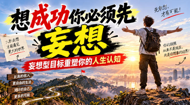 付费文章:想成功你必须先妄想,妄想型目标重塑你的人生认知-副业网