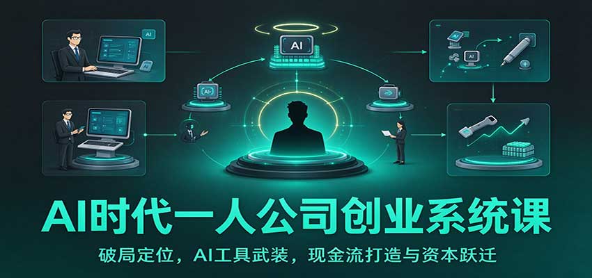 AI时代一人公司创业系统课：破局定位，AI工具武装，现金流打造与资本跃迁-副业网