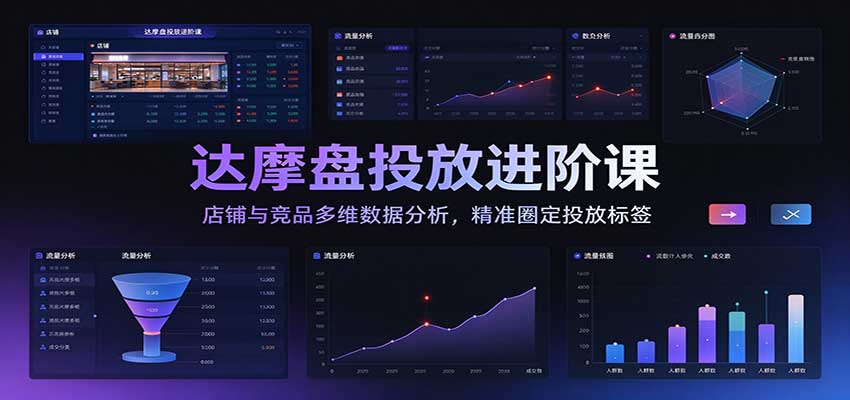 达摩盘投放进阶课:店铺与竞品多维数据分析,精准圈定投放标签-副业网