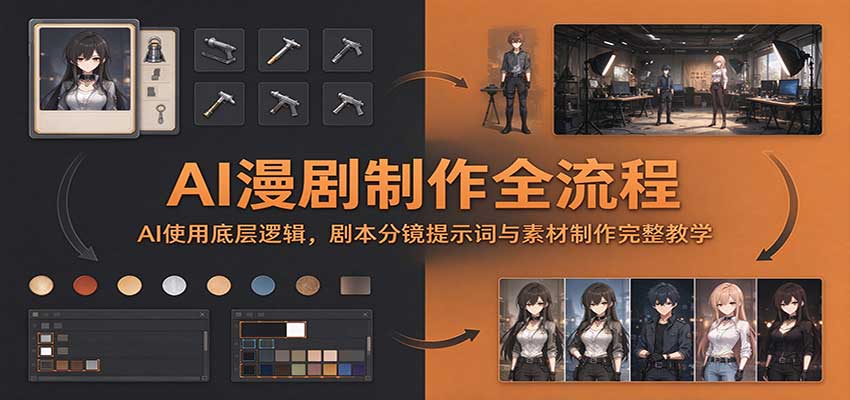 AI漫剧制作全流程:AI使用底层逻辑,剧本分镜提示词与素材制作完整教学-副业网