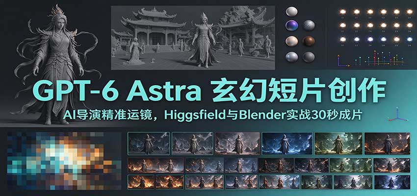 GPT-6 Astra 玄幻短片创作:AI导演精准运镜,Higgsfield与Blender实战30秒成片-副业网