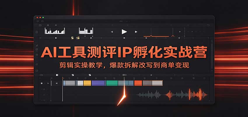 AI工具测评IP孵化实战营:剪辑实操教学,爆款拆解改写到商单变现-副业网