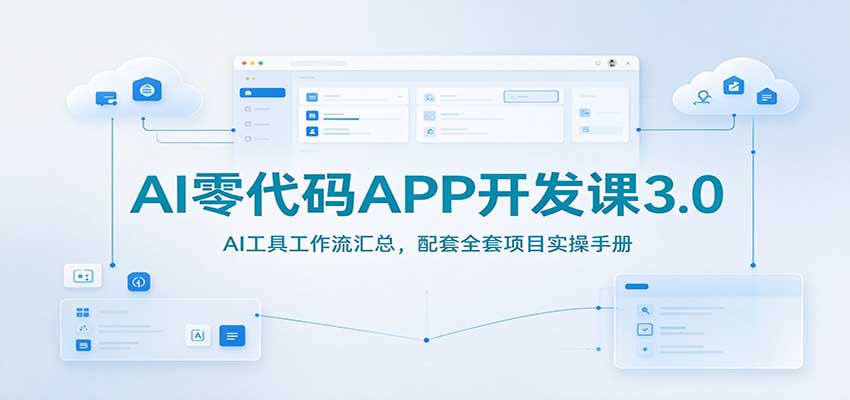 AI零代码APP开发课3.0:AI工具工作流汇总,配套全套项目实操手册-副业网
