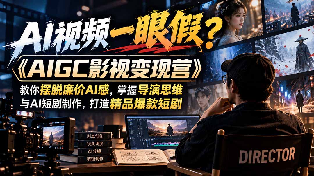图片[2]-【无水印】AI视频一眼假？《AIGC影视变现营》教你摆脱廉价AI感，掌握导演思维与AI短剧制作，打造精品爆款短剧-副业网