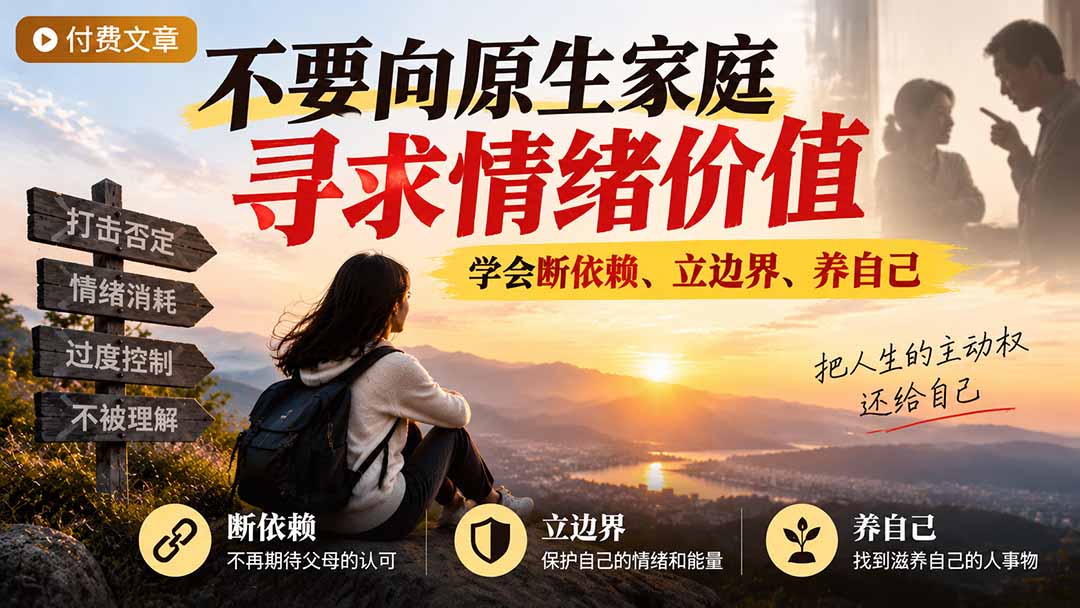 付费文章:不要向原生家庭寻求情绪价值,学会断依赖、立边界、养自己-副业网