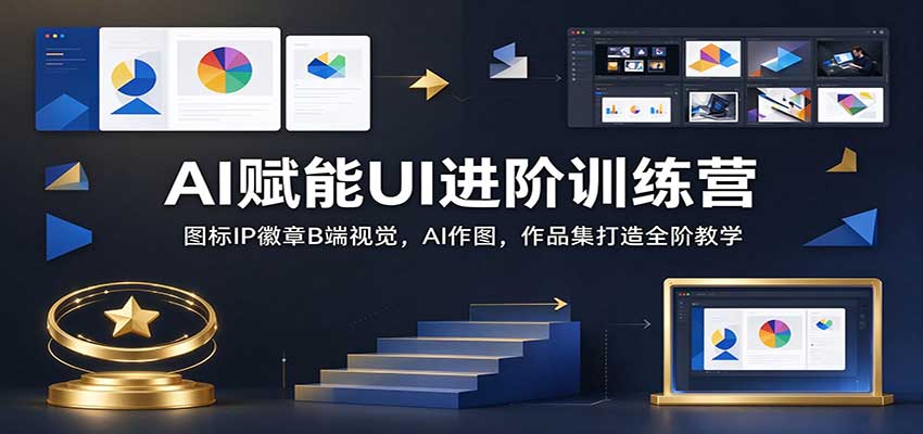 AI赋能UI进阶训练营:图标IP徽章B端视觉,AI作图,作品集打造全阶教学-副业网