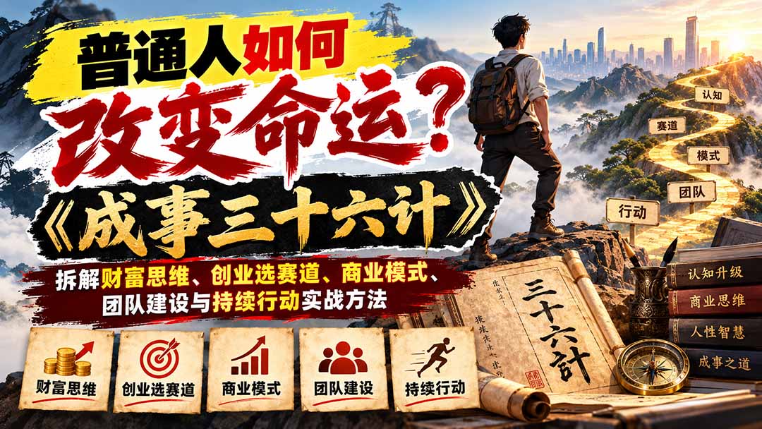 图片[2]-普通人如何改变命运？《成事三十六计》拆解财富思维、创业选赛道、商业模式、团队建设与持续行动实战方法-副业网