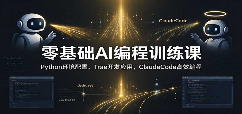 零基础AI编程训练课:Python环境配置,Trae开发应用,ClaudeCode高效编程-副业网