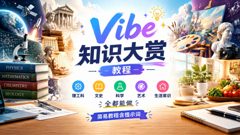 Vibe知识大赏教程，理工科、文史、科学、艺术、生活常识全都能做，简易教程含提示词(更新1025)-副业网